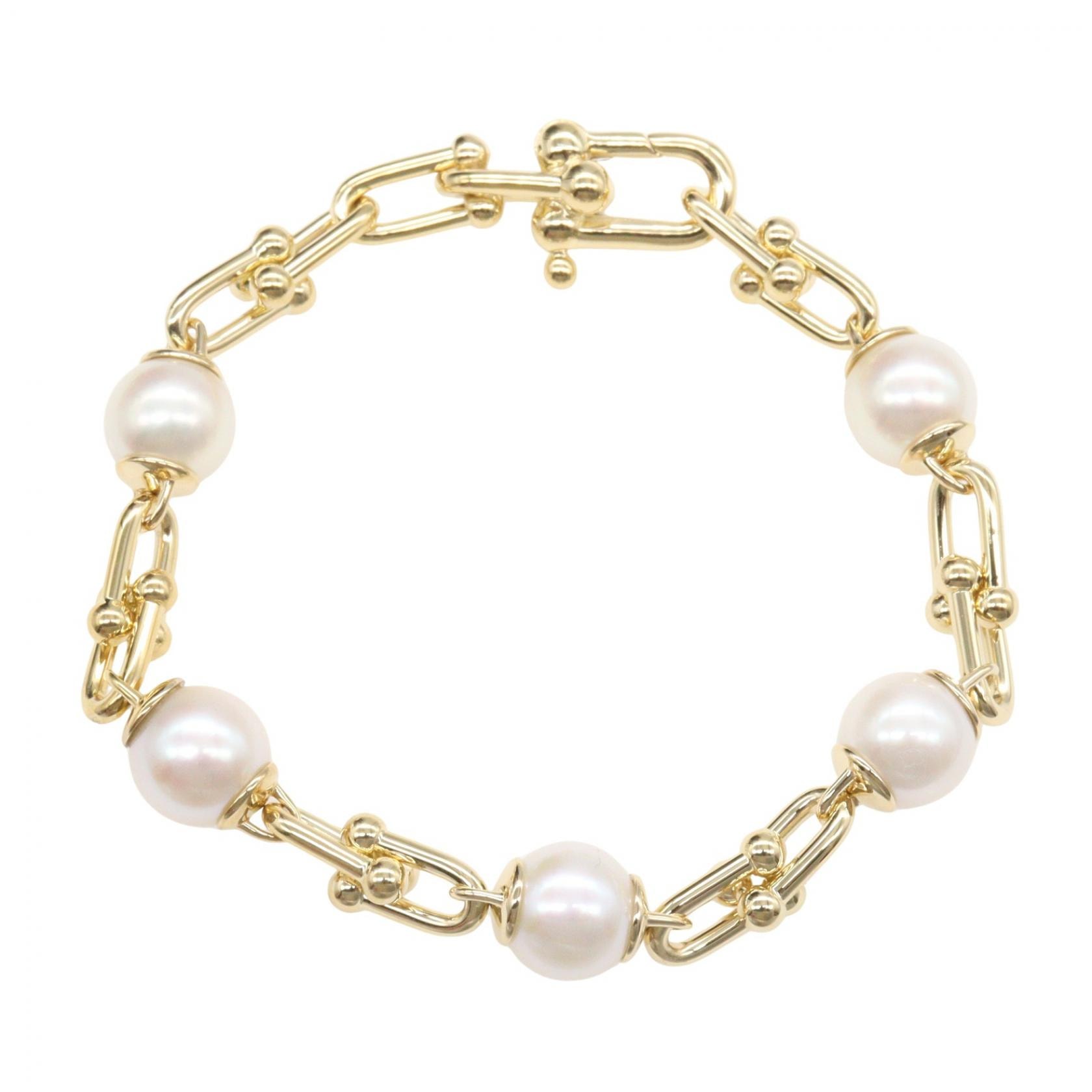 ティファニー TIFFANY&CO ハードウェアリンク フレッシュウォーターパール ブレスレット ブレスレット アクセサリー K18(イエローゴールド) パール レディース ゴールド系 / ホワイト系 【中古】