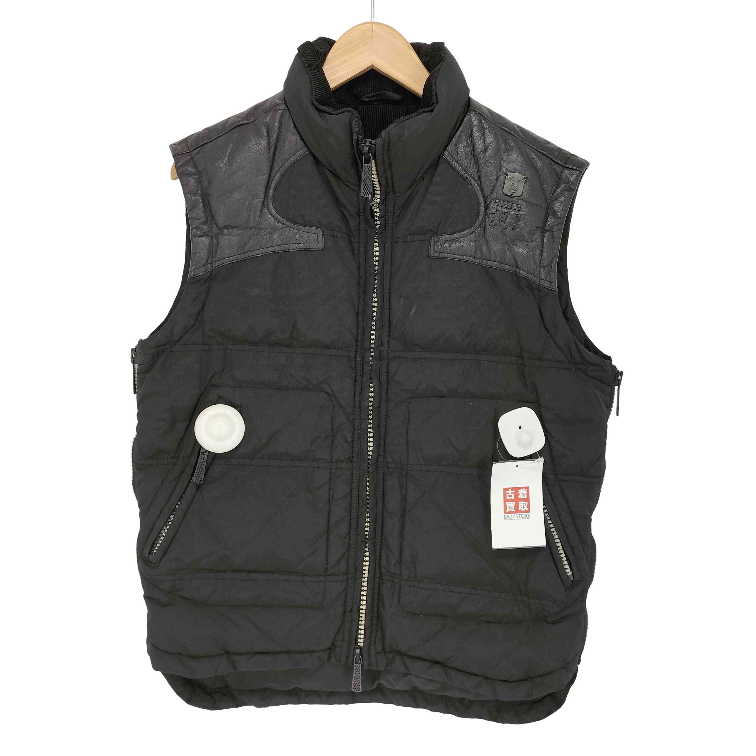 ヨーク切り替え 中綿ベスト サイドジップデザイン【1140994543950】