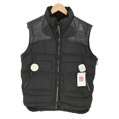 ヨーク切り替え 中綿ベスト サイドジップデザイン【1140994543950】