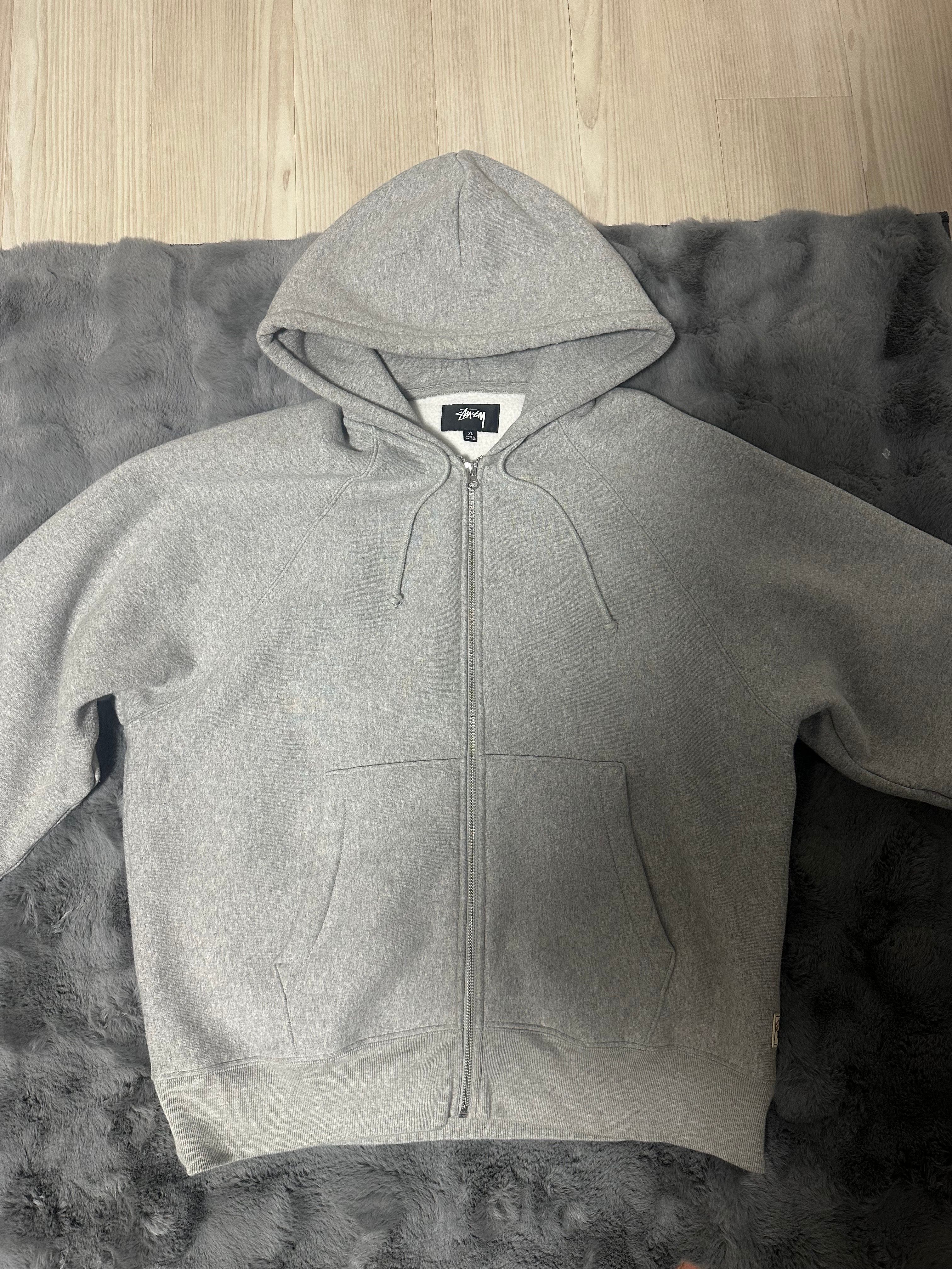 Stussy Fleece Raglan Zip Hoodie "Grey Heather"