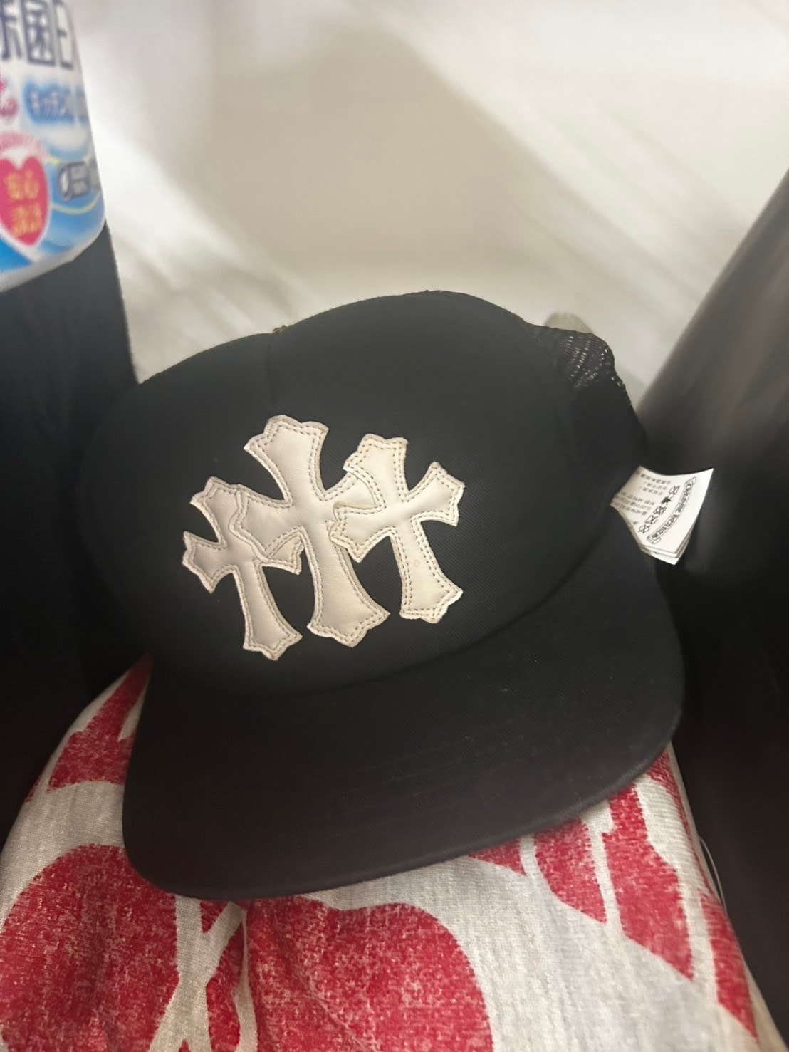 Chrome Hearts Cemetery Cross Mesh Cap "Black/White"