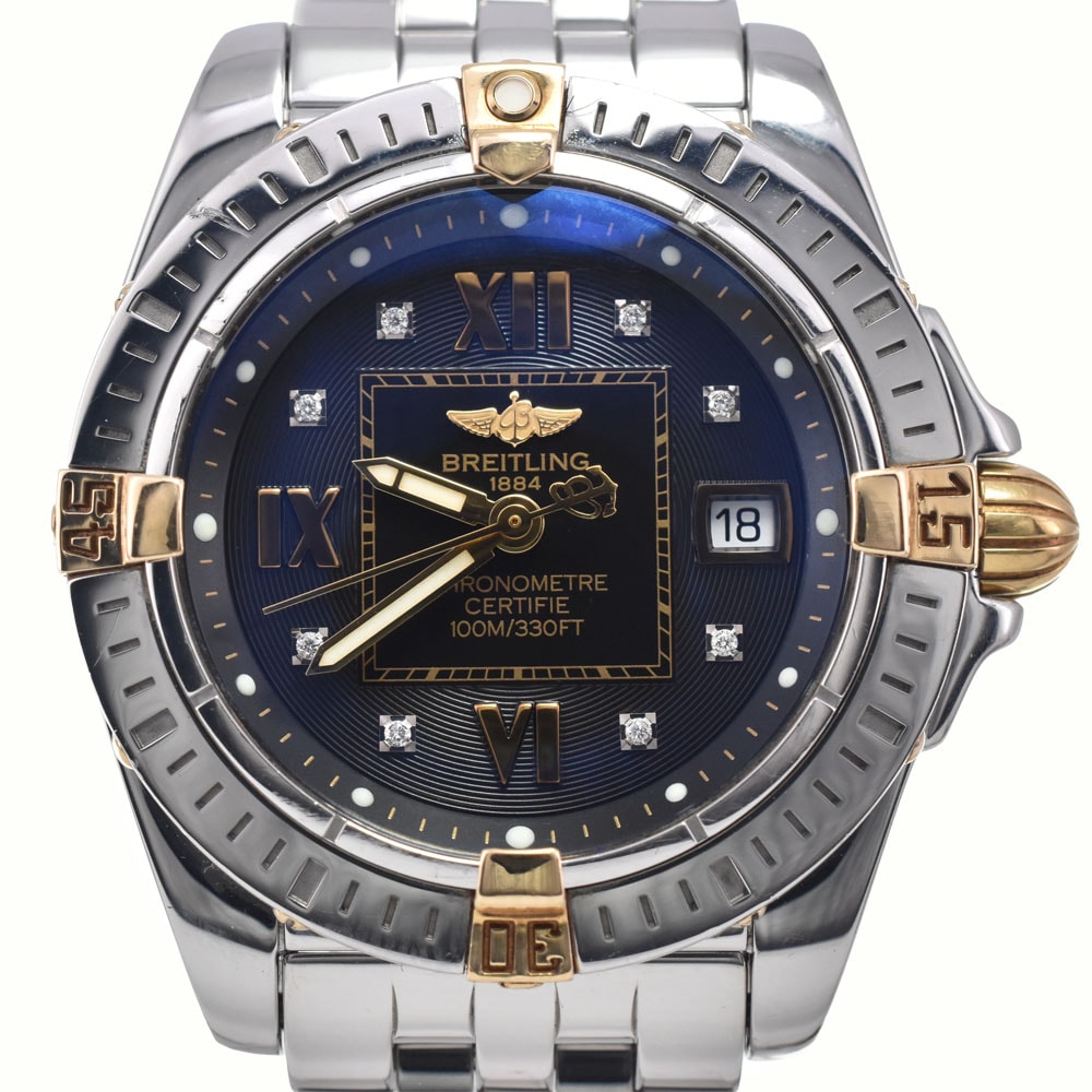 ブライトリング BREITLING B71356 コックピット レディ 8Pダイヤモンド ブラック クォーツ レディース 美品 箱付き 腕時計 M#148369