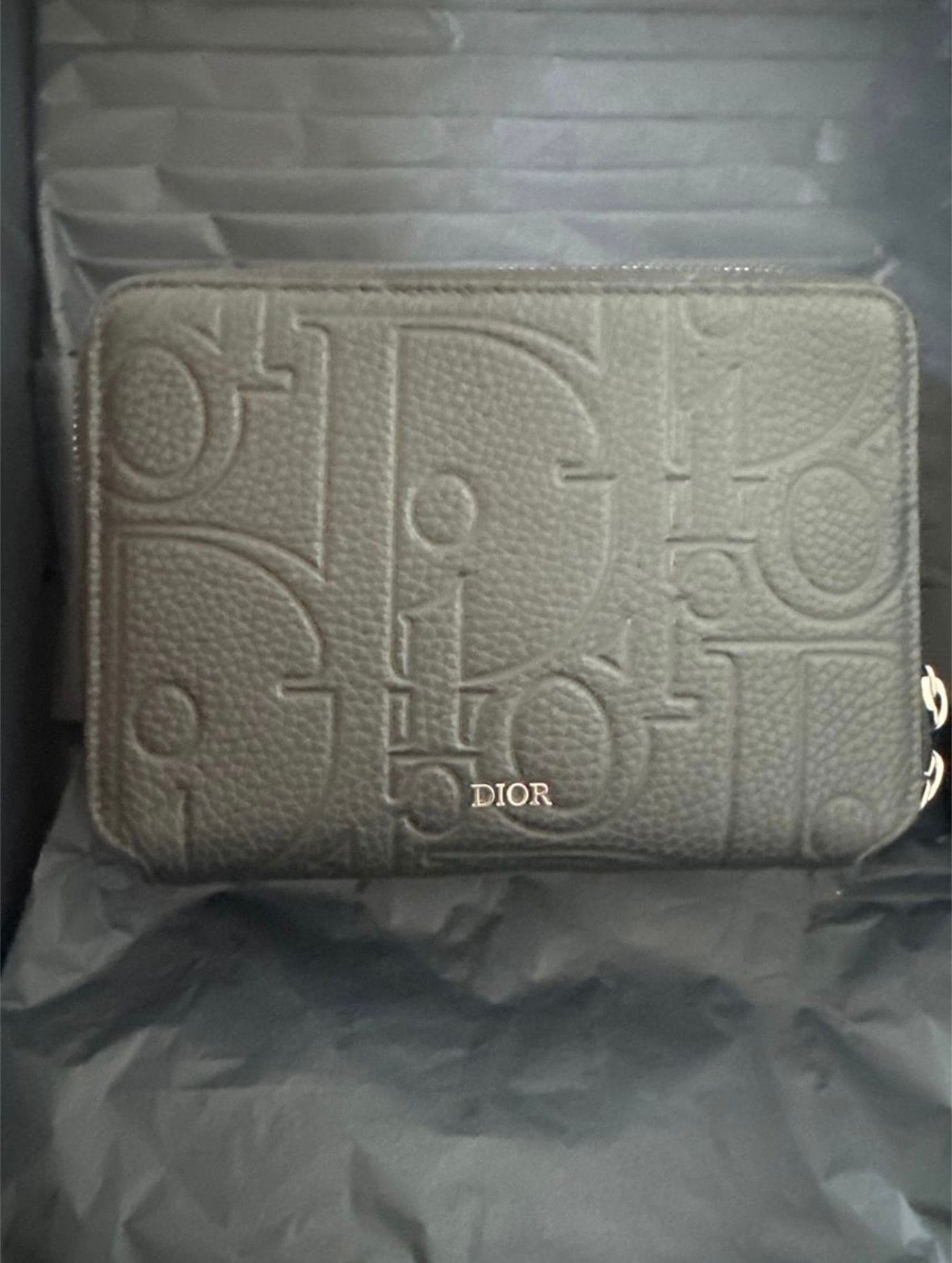 Dior Zipped Pouch with Strap Maxi Dior Gravity Leather "Black"