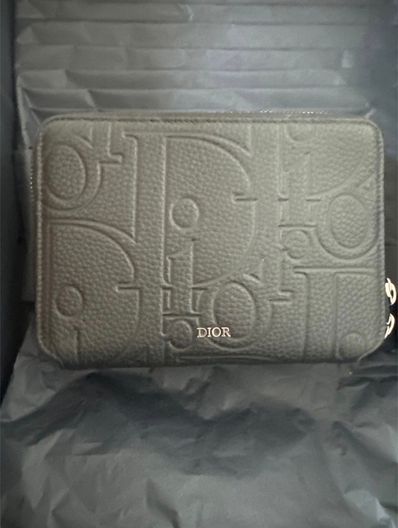 Dior Zipped Pouch with Strap Maxi Dior Gravity Leather "Black"