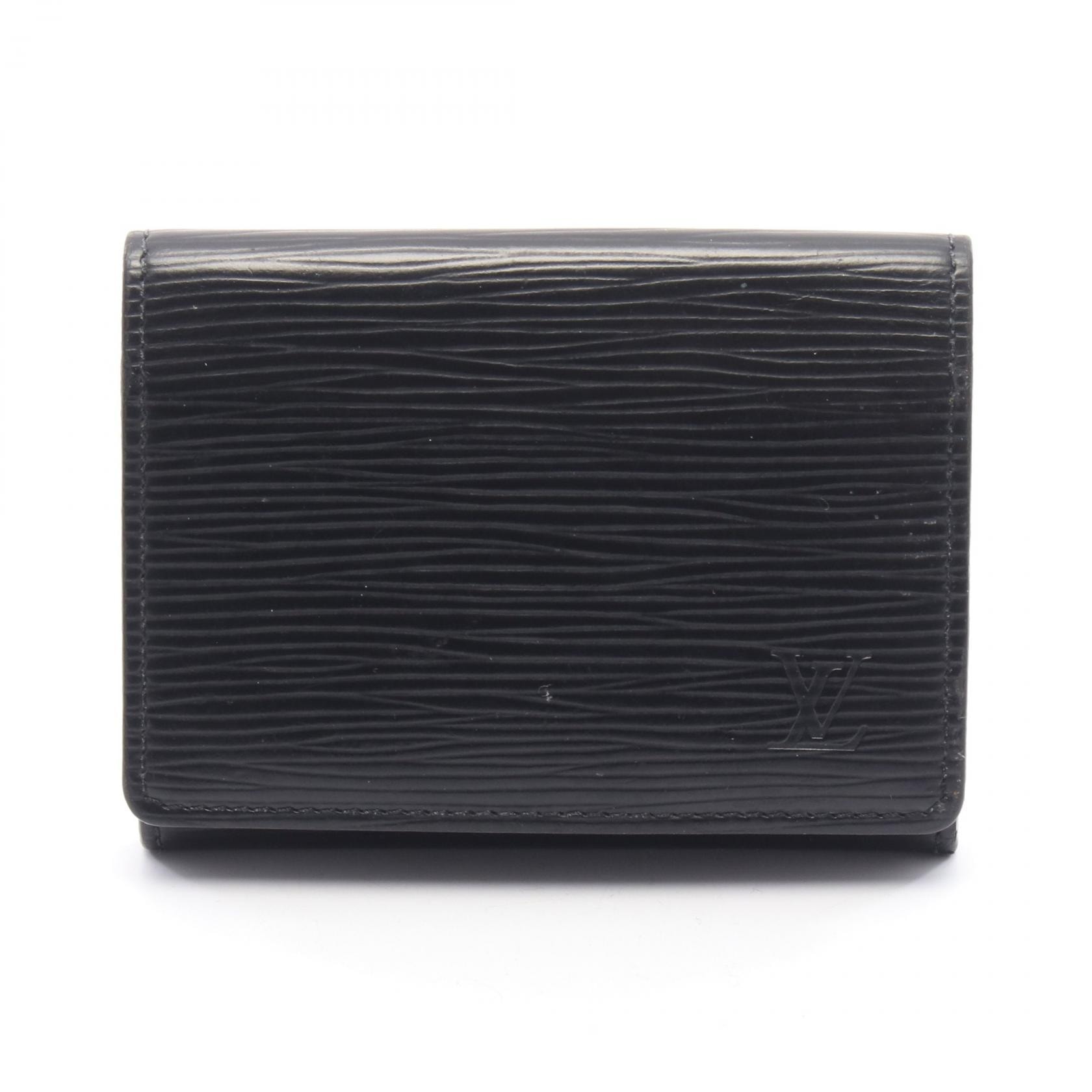 ルイ・ヴィトン LOUIS VUITTON アンヴェロップ カルト ドゥ ヴィジット カードケース アクセサリー レザー エピ ノワール メンズ ブラック系 M60652 【中古】