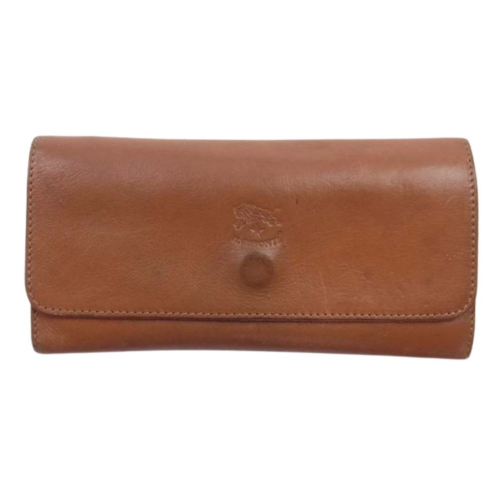 IL BISONTE イルビゾンテ 三つ折り財布 レザーウオレット 3つ折り 長財布 ライトブラウン系【中古】