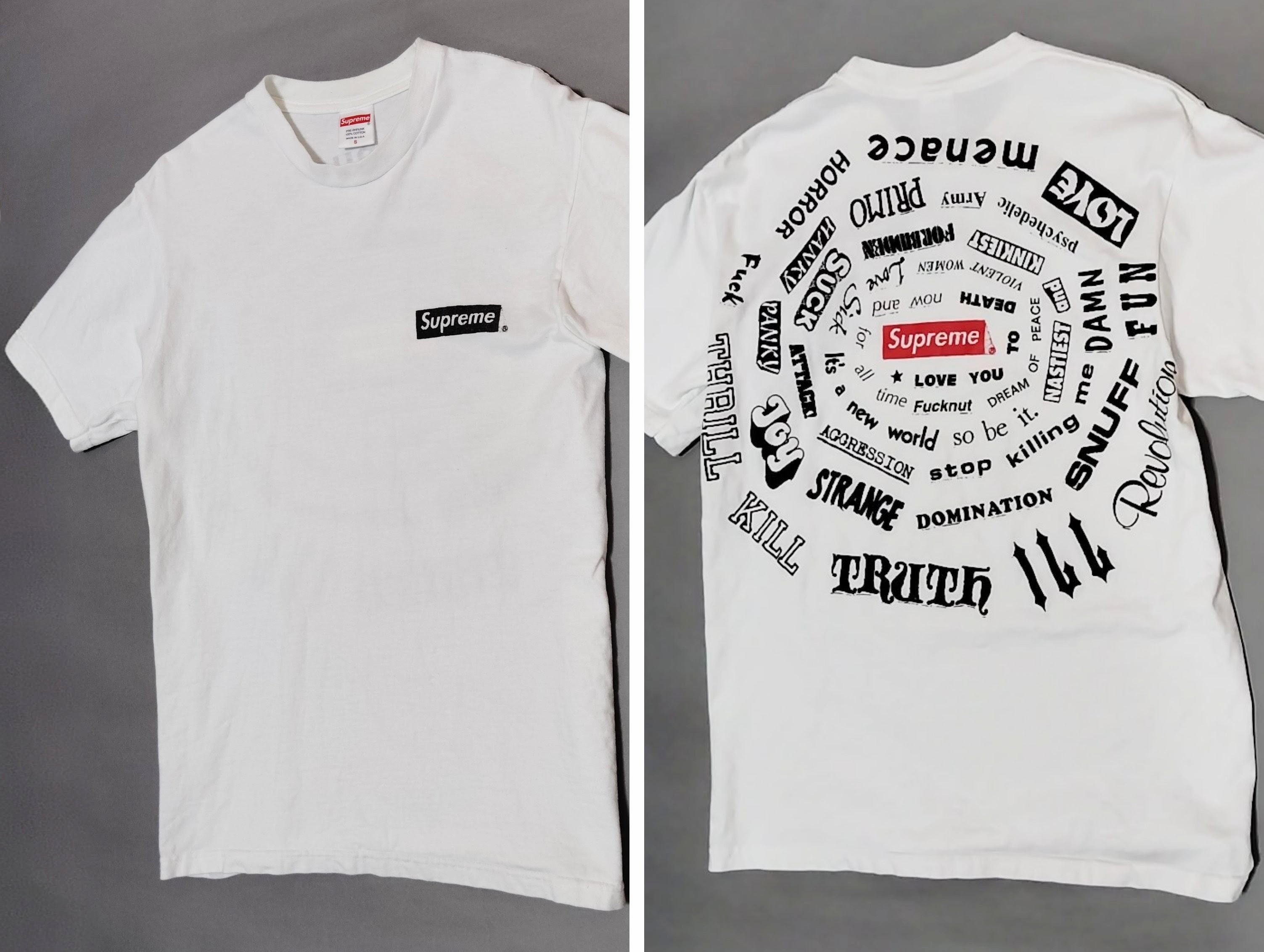 Supreme 21ss spiral Tee White