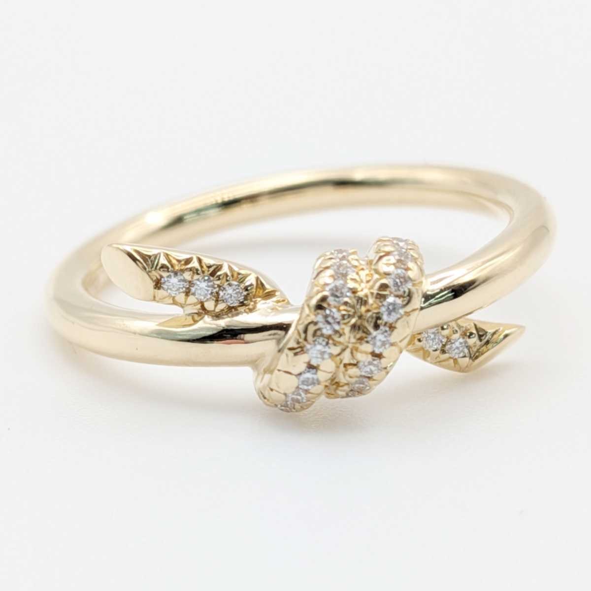 TIFFANY&Co. ティファニー ノット ダイヤモンドリング 750 YG リング・指輪 70153173 K18イエローゴールド ゴールド  レディース【中古】