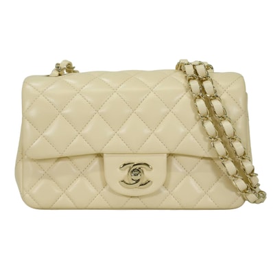 CHANEL シャネル ショルダーバッグ ミニ マトラッセ 20 クラシック チェーン ベージュ ラムスキン シャンパンゴールド金具 A69900 新品