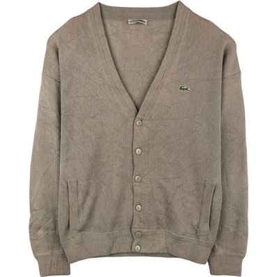 古着 80年代 ラコステ LACOSTE CHEMISE フレンチラコステ アクリルニットカーディガン スペイン製 メンズM相当 ヴィンテージ/eaa623804