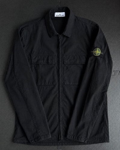 STONE ISLAND 10210 Double Pocket Cotton Overshirt Black – 23SS