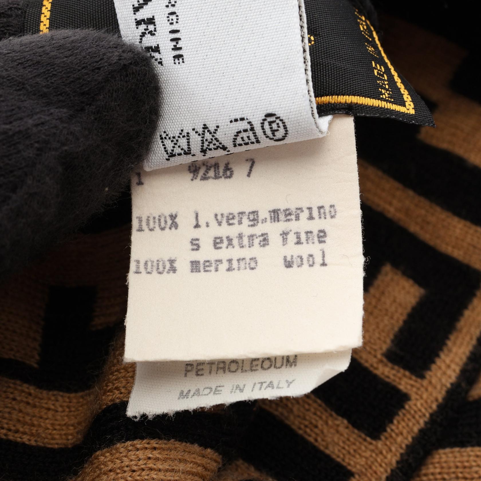 C (やや傷や汚れあり)】フェンディ FENDI ズッカ ニットキャップ 帽子