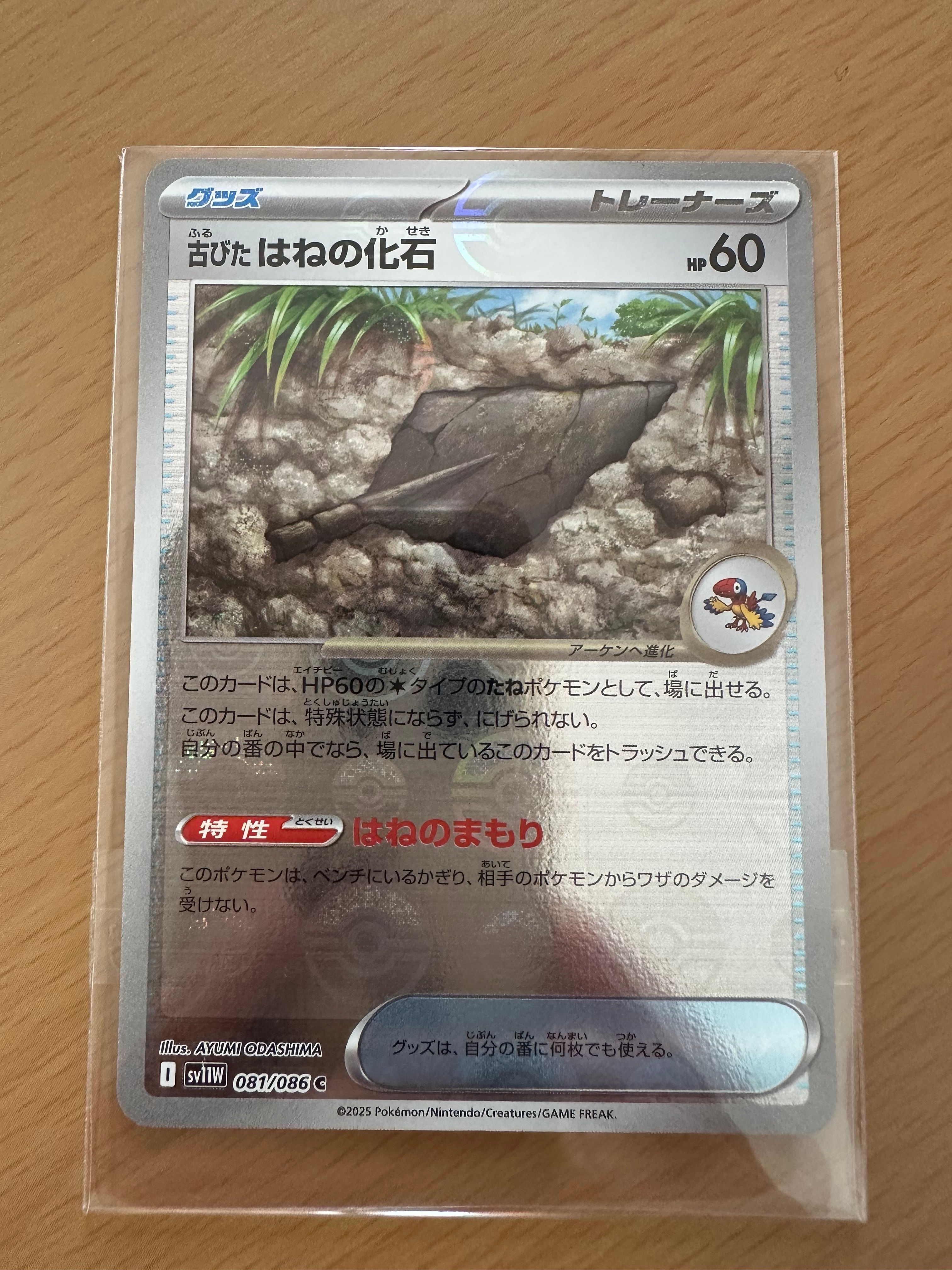 古びたはねの化石 C :モンスターボールミラー [SV11W 081/086](拡張パック「ホワイトフレア」)