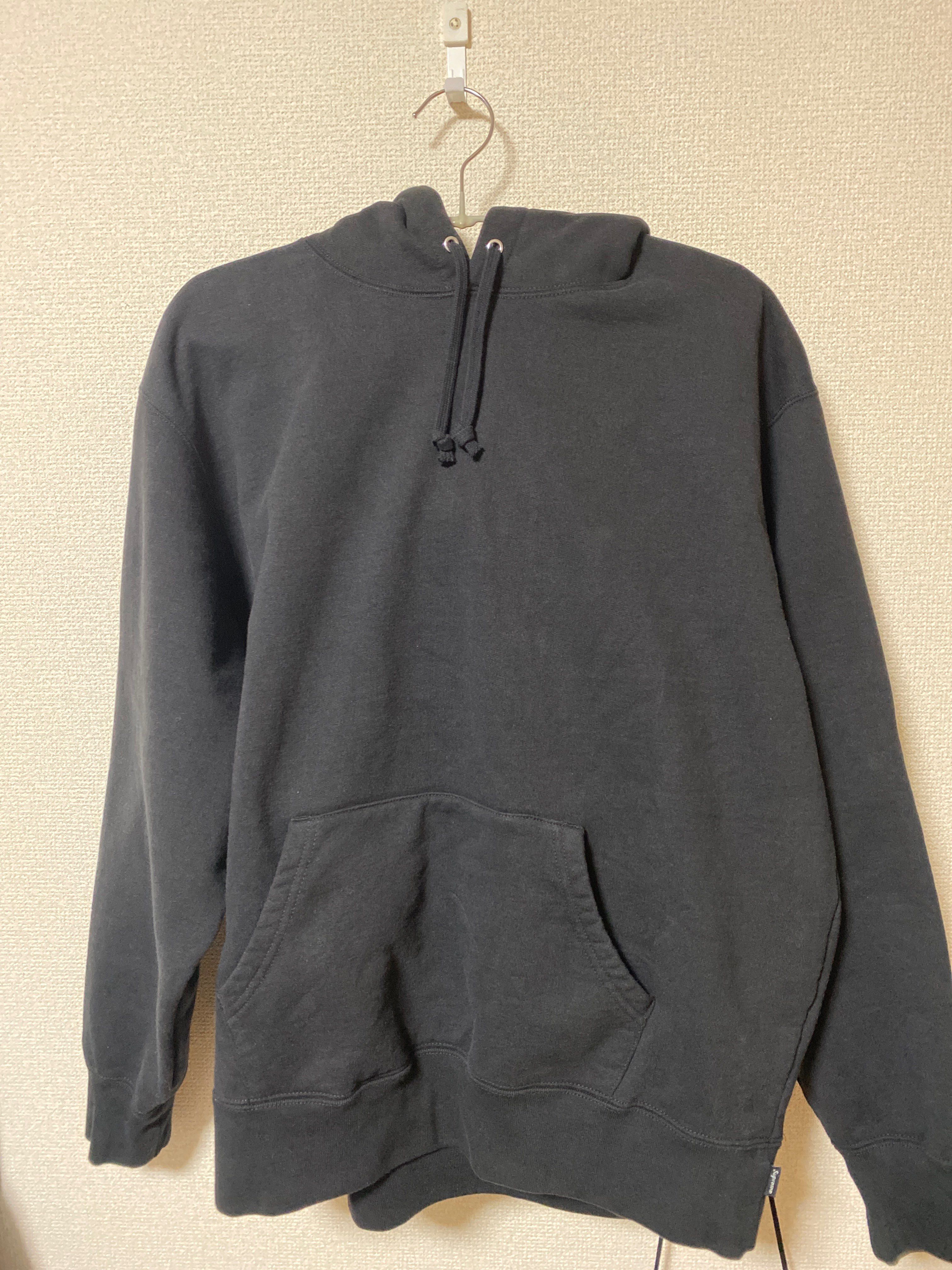 Supreme Satin Applique Hooded Sweatshirt "Black"