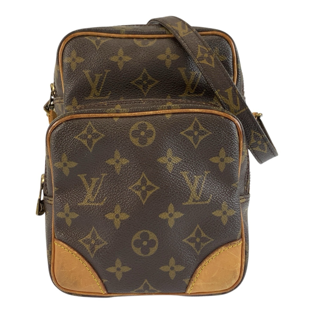 LOUIS VUITTON ルイヴィトン モノグラム アマゾン ブラウン ゴールド金具 PVC レザー/ ショルダーバッグ ポシェット 1-0294293 【中古】