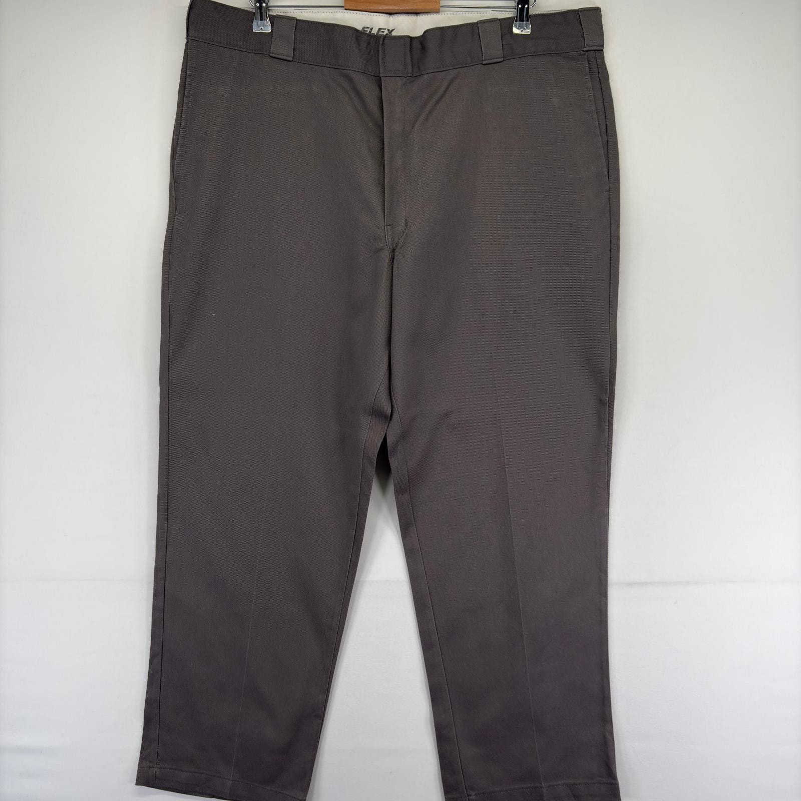 古着 ディッキーズ Dickies パンツ 874 FLEX チノパン ワーク 作業着 ワンポイント w42 L30  グレー メンズ