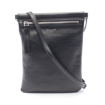 サンローランパリ SAINT LAURENT PARIS FLAT POUCH SID ショルダーバッグ バッグ レザー メンズ ブラック系 581697 1GE0E 1000 NE 【中古】