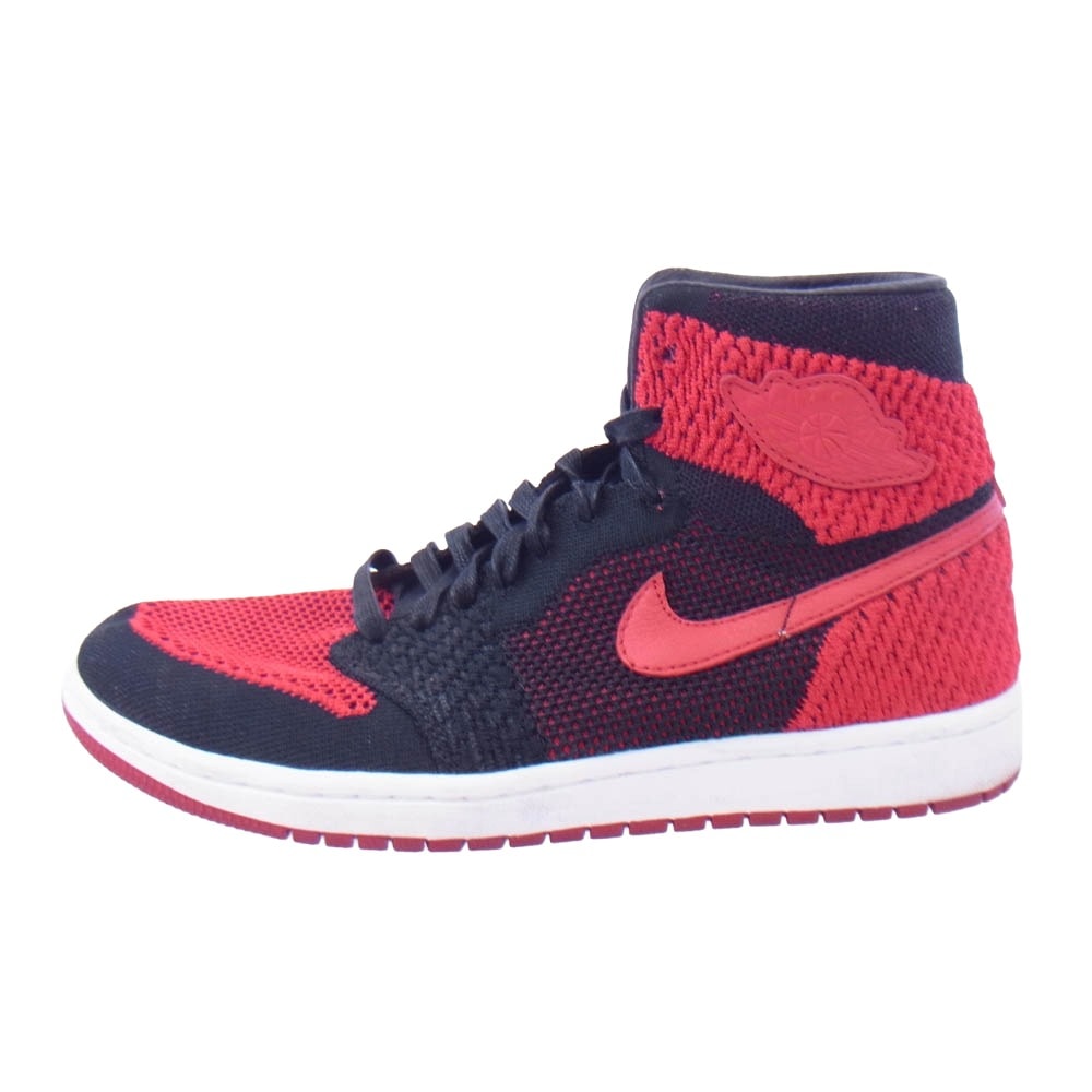 NIKE AIR JORDAN ナイキ ジョーダン スニーカー 919704-001 1 RETRO HI FLYKNIT BRED 1 ハイ フライニット ブレッド ハイカット スニーカー ブラック系 レッド系 26cm【中古】