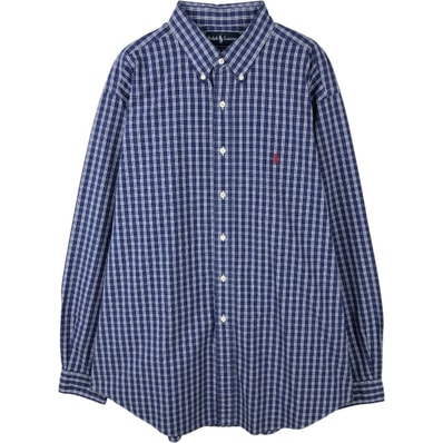 古着 ラルフローレン Ralph Lauren CLASSIC FIT クラシックフィット 長袖 ボタンダウンチェックシャツ メンズXL相当/eaa662082