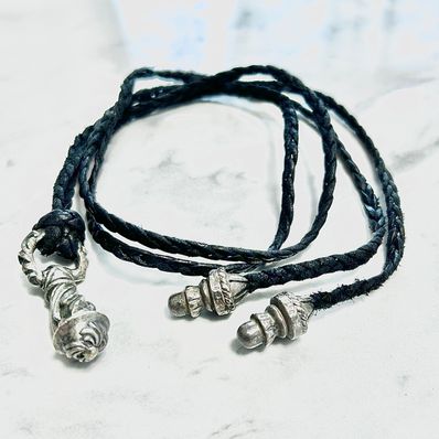 Chrome Hearts Campana Pendant Boro Chip Leather Blade "Silver"