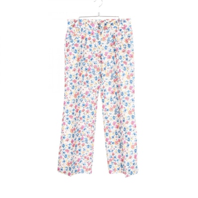 ドルチェアンドガッバーナ DOLCE & GABBANA 花柄 パンツ 衣料品 ボトムス シルク レディース ホワイト系 / マルチカラー 【中古】