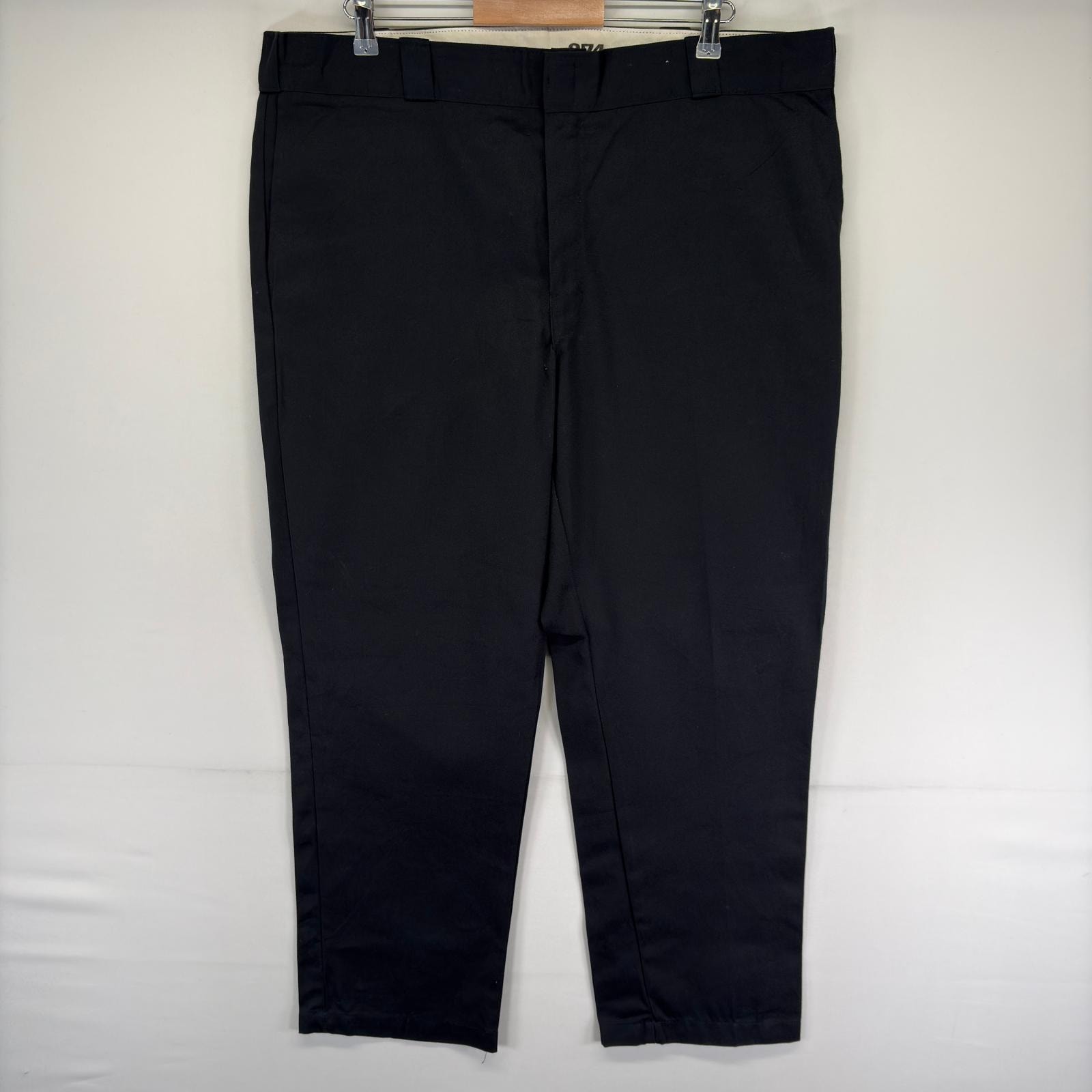 古着 ディッキーズ Dickies パンツ 874 大きいサイズ ストレート ジッパーフライ センタープレス W42 L30  ブラック系 メンズ