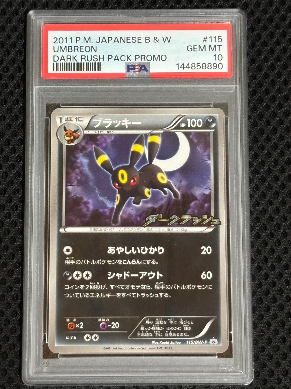 PSA10】ブラッキー P [BW-P 115/BW-P](プロモーションカード「ダーク