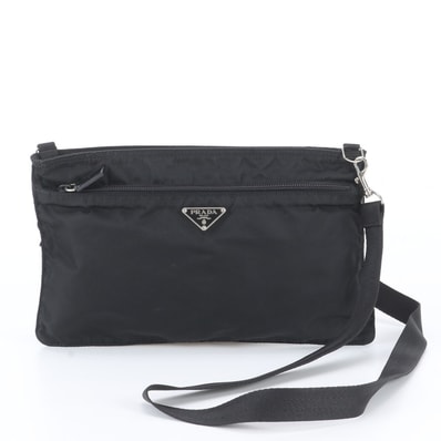 ■極美品 プラダ テスート ナイロントライアングルロゴショルダーバッグ
