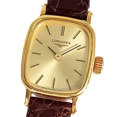 LONGINES ロンジン スクエア 手巻き レディース 革ベルト社外品(BAMBI) 腕時計 C1207