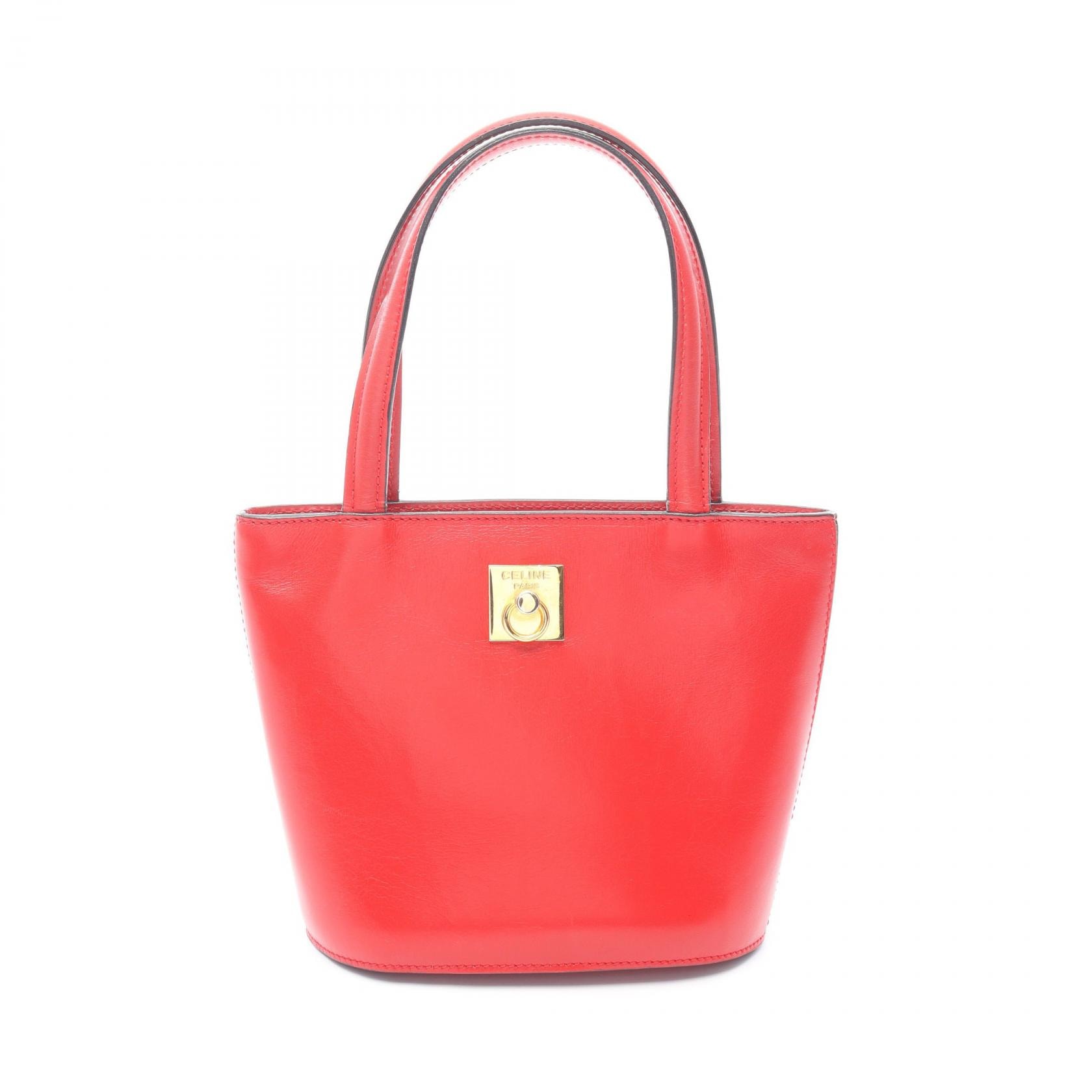 セリーヌ CELINE ミニトート ハンドバッグ バッグ レザー レディース レッド系 【中古】