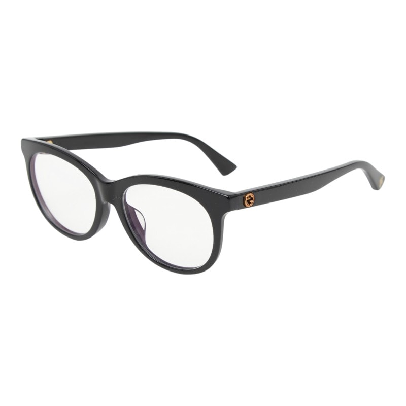 グッチ インターロッキングG ビー メガネ 度入り アジアンフィット GG0167OA ブラック プラスチック メンズ GUCCI 【中古】