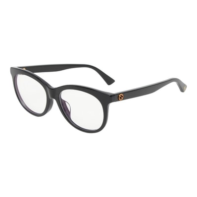 グッチ インターロッキングG ビー メガネ 度入り アジアンフィット GG0167OA ブラック プラスチック メンズ GUCCI 【中古】