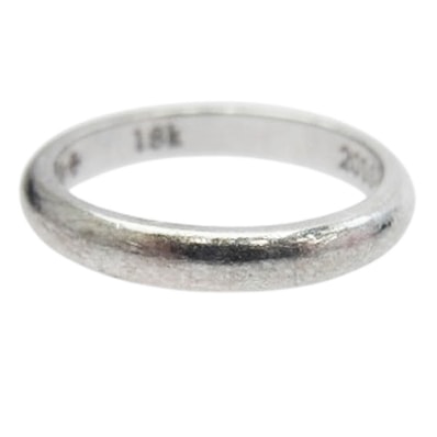 CHROME HEARTS クロムハーツ(原本無) リング 18KWG WEDDING BAND ウエディング バンド リング シルバー系 12.5号【中古】