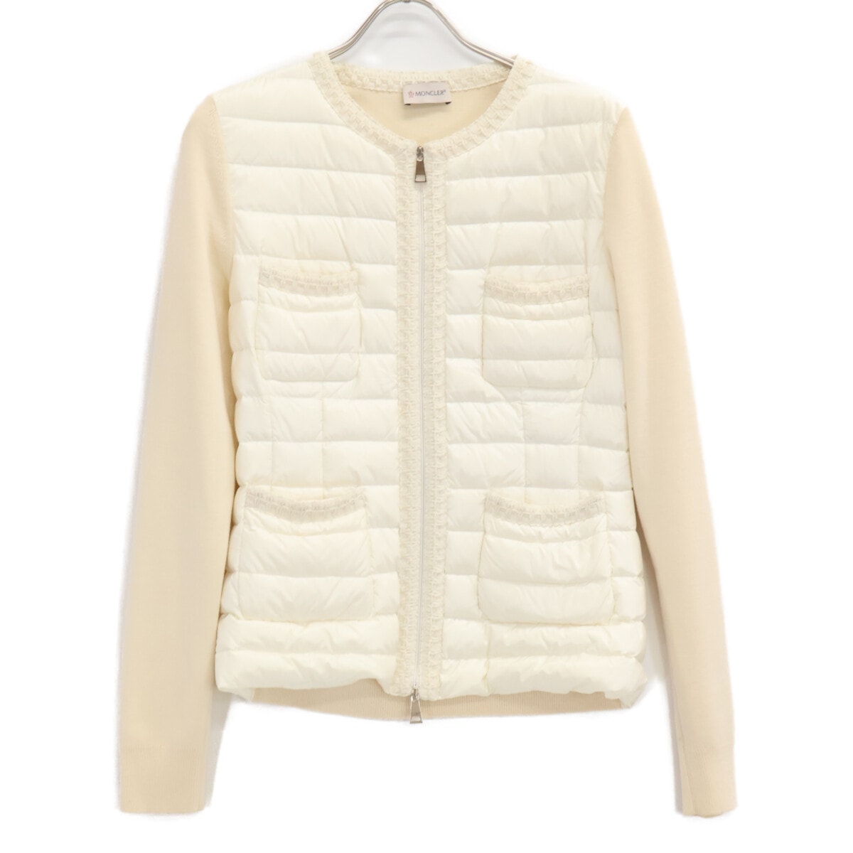 モンクレール F10939B50800 CARDIGAN TRICOT ニット/ダウン切替 ノーカラージャケット L