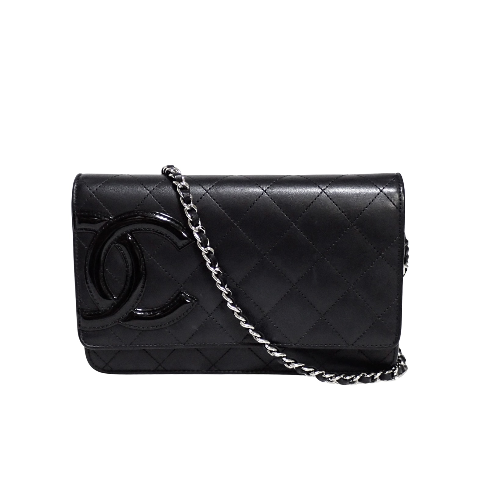 CHANEL シャネル  カンボンライン チェーンウォレット  A46646  カーフスキン ブラック  ブラック  レディース ショルダーバッグ