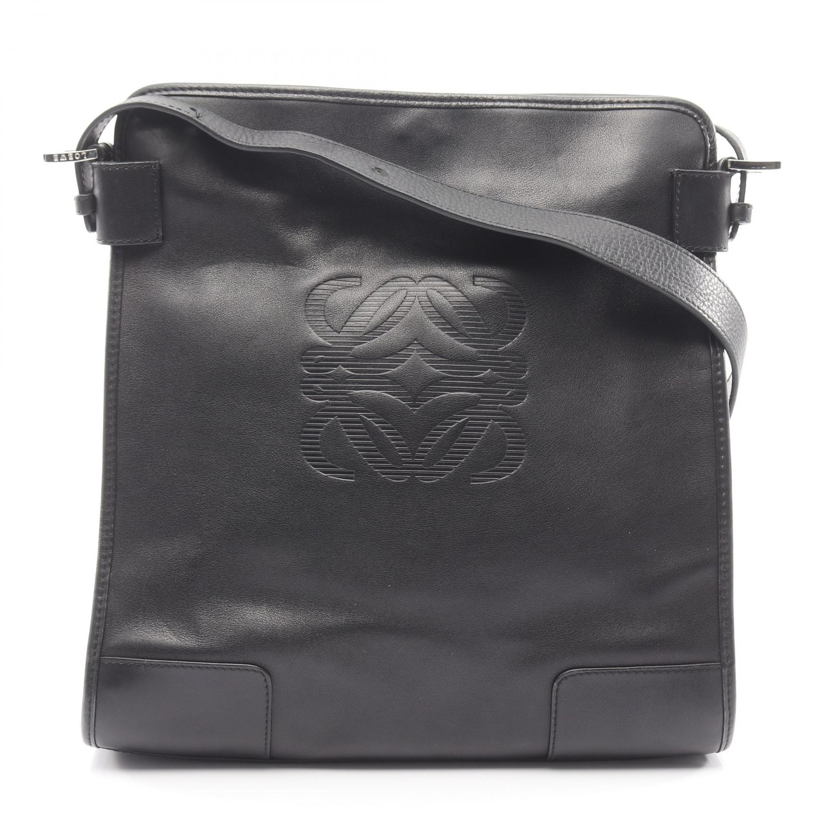 ロエベ LOEWE アナグラム ショルダーバッグ バッグ レザー レディース ブラック系 【中古】