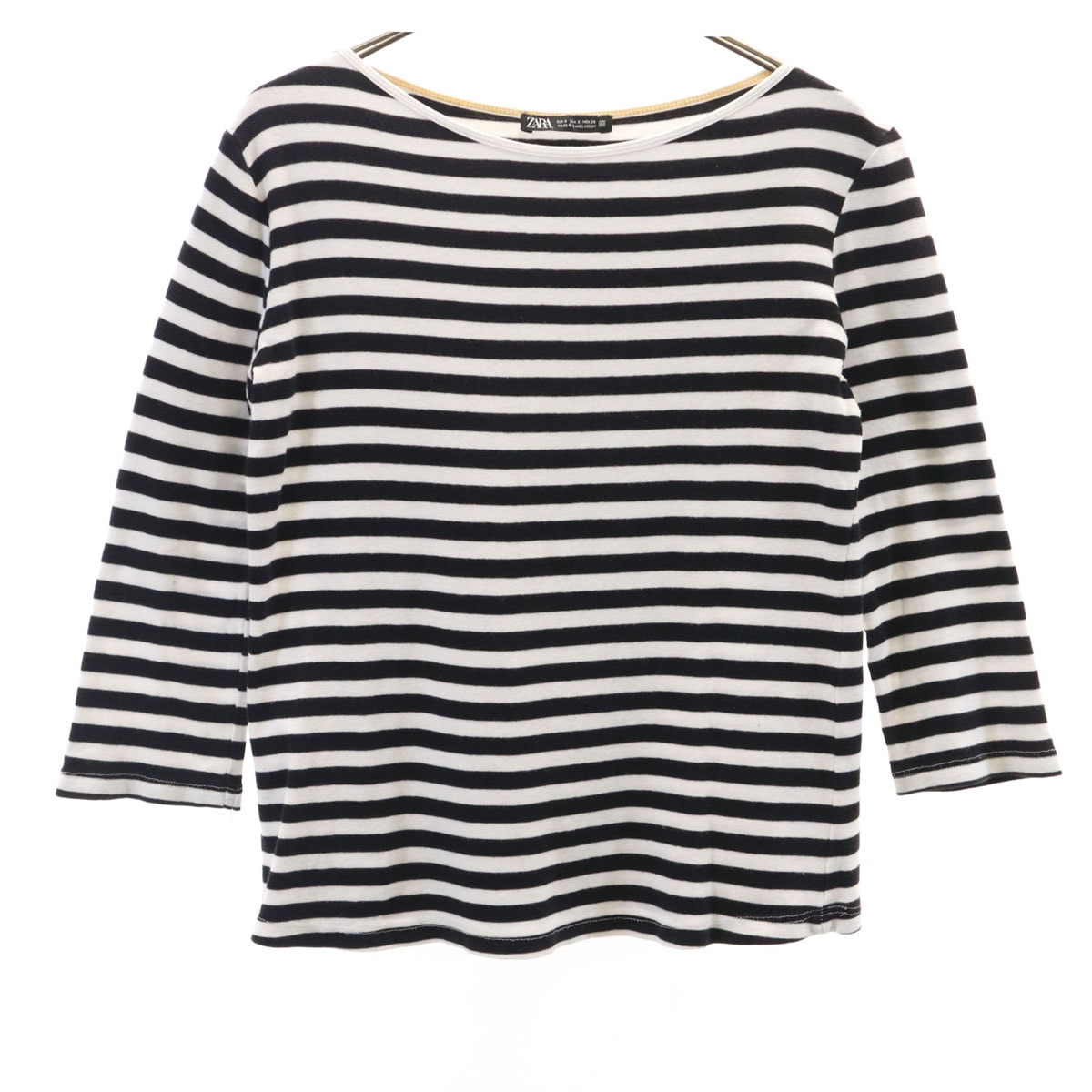 ZARA ザラ ボーダー 7分袖 Tシャツ S ホワイト系