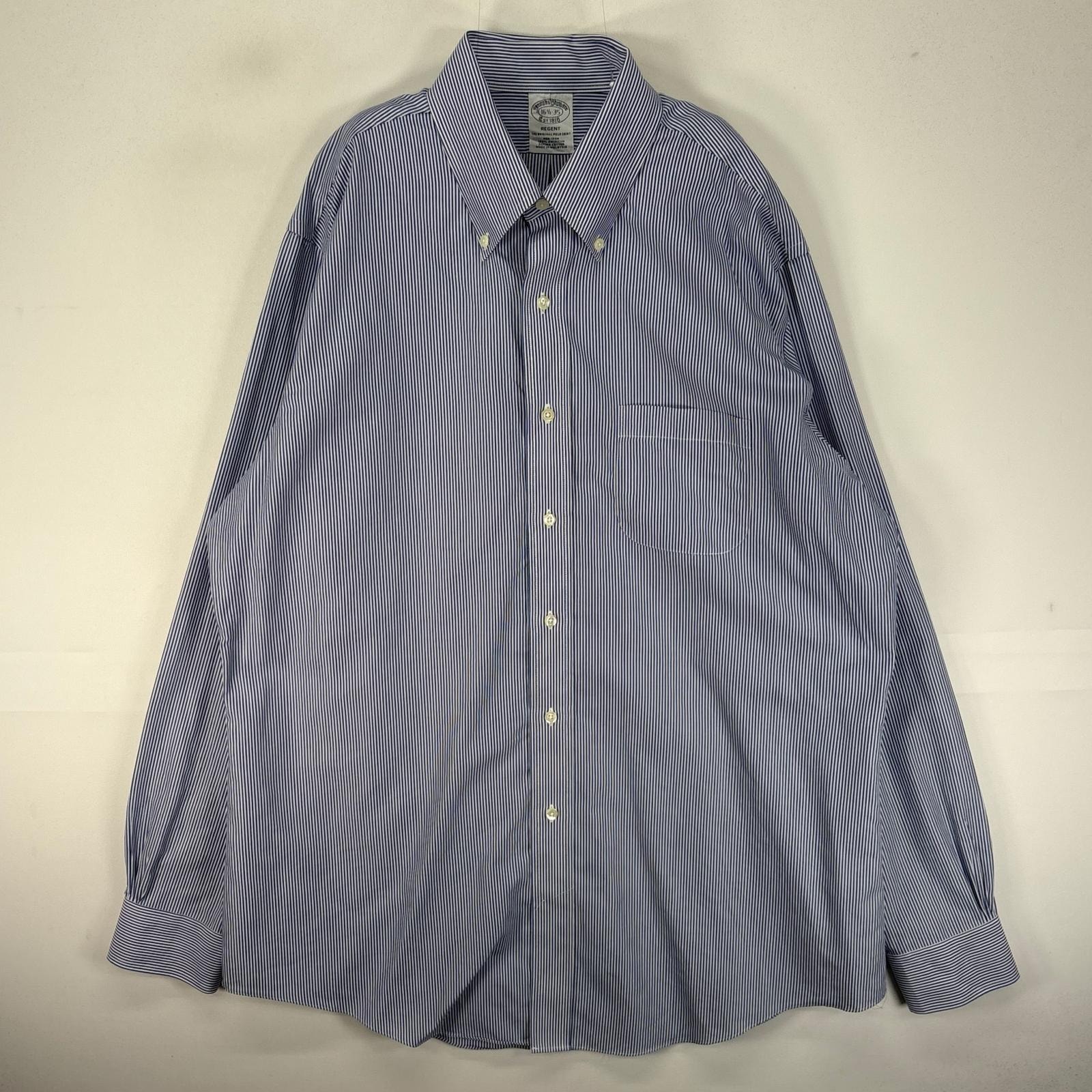 古着 ブルックスブラザーズ Brooks Brothers 長袖シャツ ボタンダウン 胸ポケット REGENT L  ブルー系 ストライプ メンズ