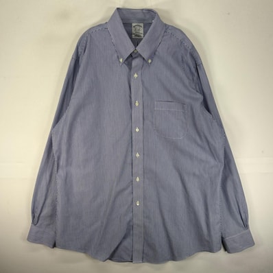 古着 ブルックスブラザーズ Brooks Brothers 長袖シャツ ボタンダウン 胸ポケット REGENT L ブルー系 ストライプ メンズ