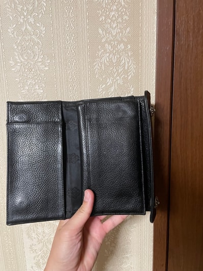Chrome Hearts Wave Cross Ball Button Leather Wallet "Black/Silver"
