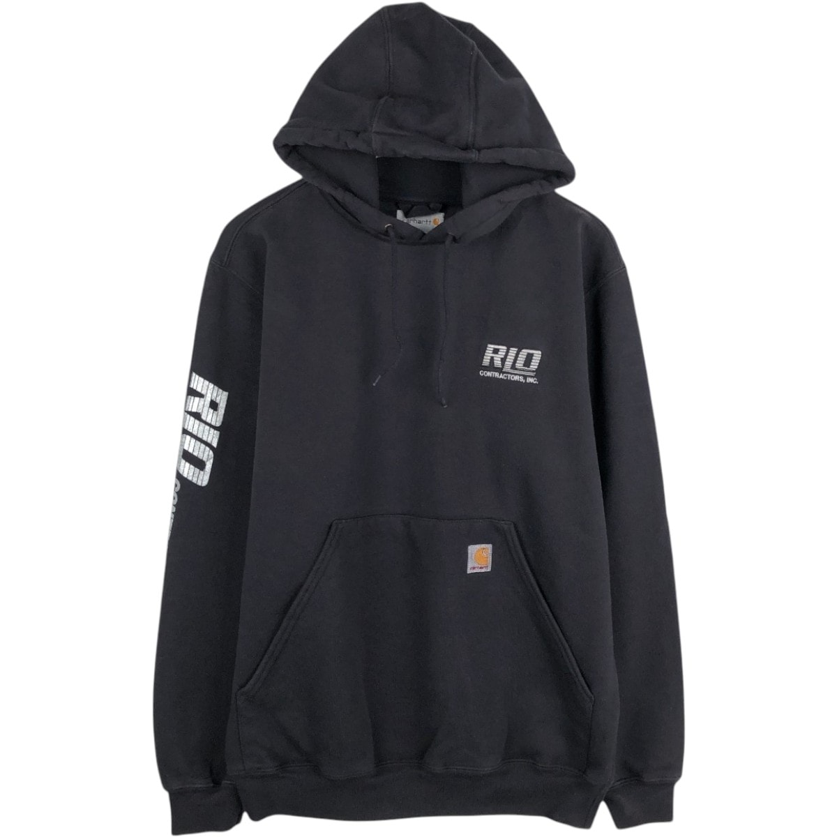 古着 カーハート Carhartt RIO CONTRACTORS, INC. アドバタイジング スウェットプルオーバーパーカー メンズM相当/eaa671688