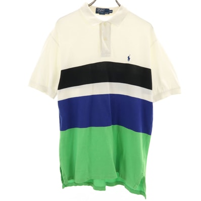 Polo by Ralph Lauren ポロバイラルフローレン 配色 半袖 ポロシャツ M アイボリー