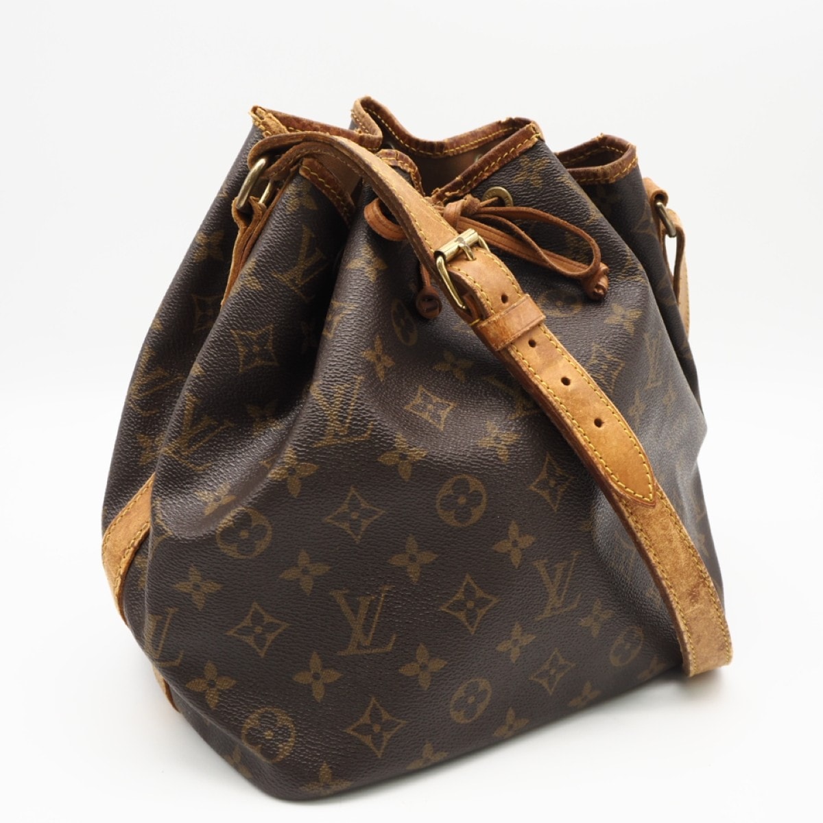 LOUIS VUITTON ルイ・ヴィトン モノグラム プチ ノエ M42226 ショルダーバッグ ブラウン コーティングキャンバス レザー レディース
