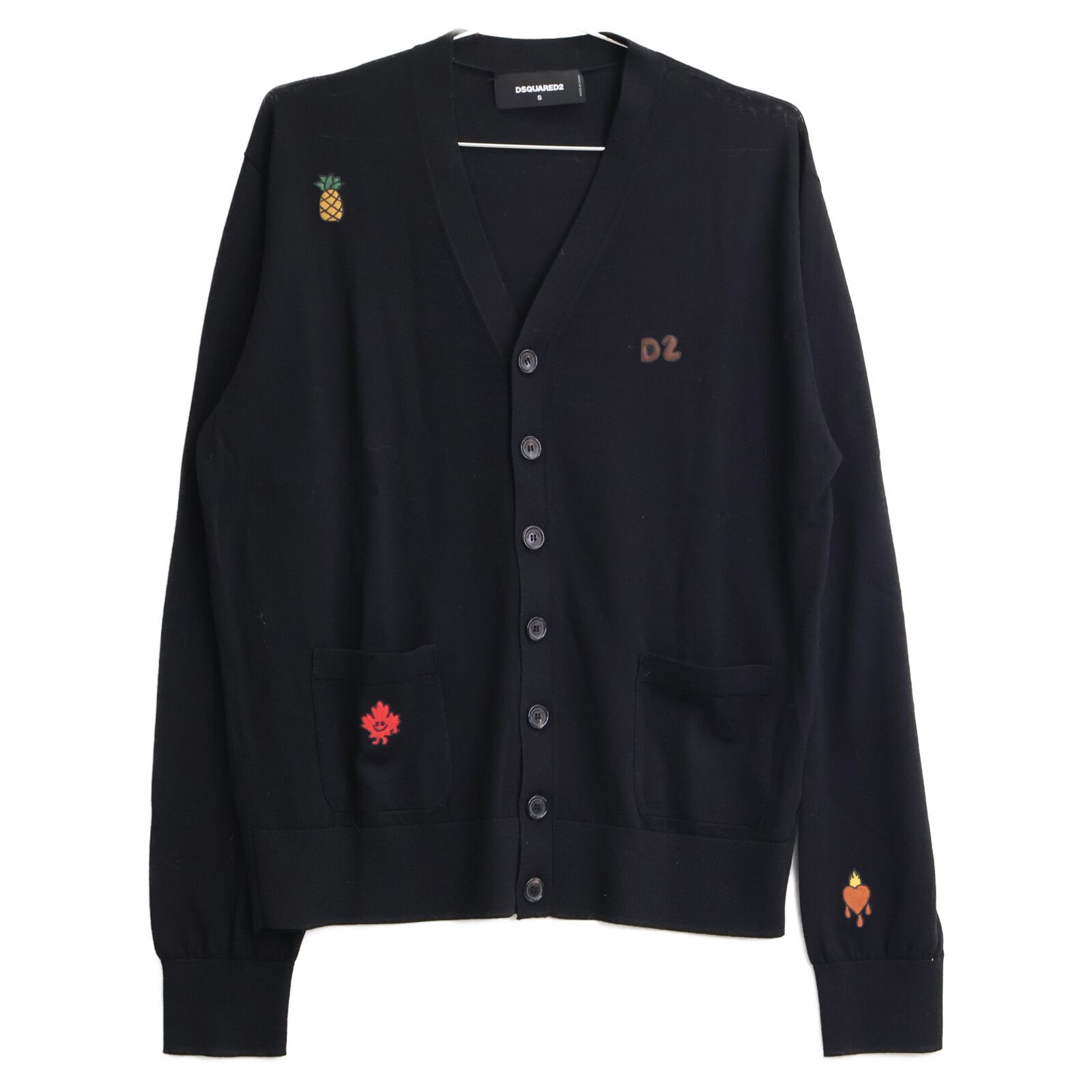 ディースクエアード ﾌﾞﾗｯｸ  MONSTER CARDIGAN S