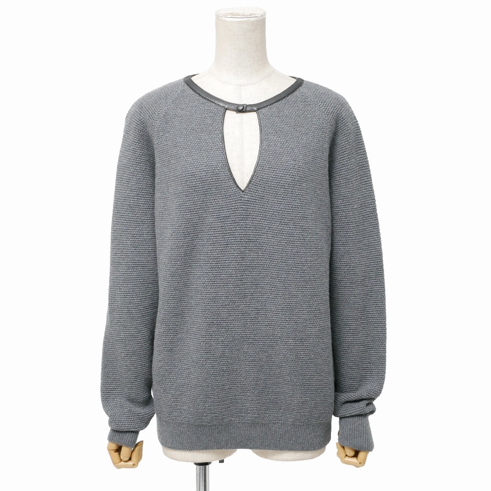 TOM FORD トムフォード セーター サイズXL ラムレザー 長袖 ニット イタリア製 ブランド古着【中古】20260409/RA8779