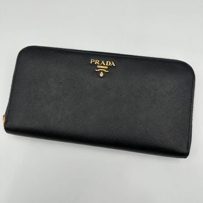PRADA Large Saffiano Leather Wallet "Black"
