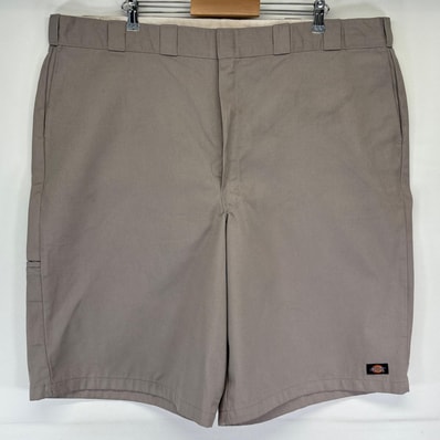 古着 ディッキーズ Dickies ショートパンツ ハーフ 半ズボン 短パン ワーク 大きいサイズ ワンポイントロゴ w48 グレー メンズ