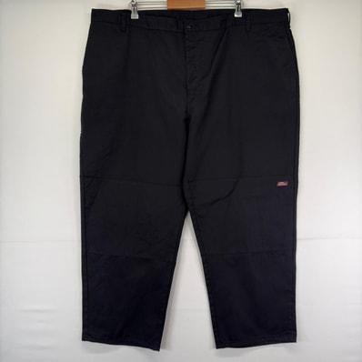 古着 ディッキーズ Dickies パンツ ダブルニー ワンポイント ジップ 大きいサイズ ツールポケット w50 L30 ブラック メンズ