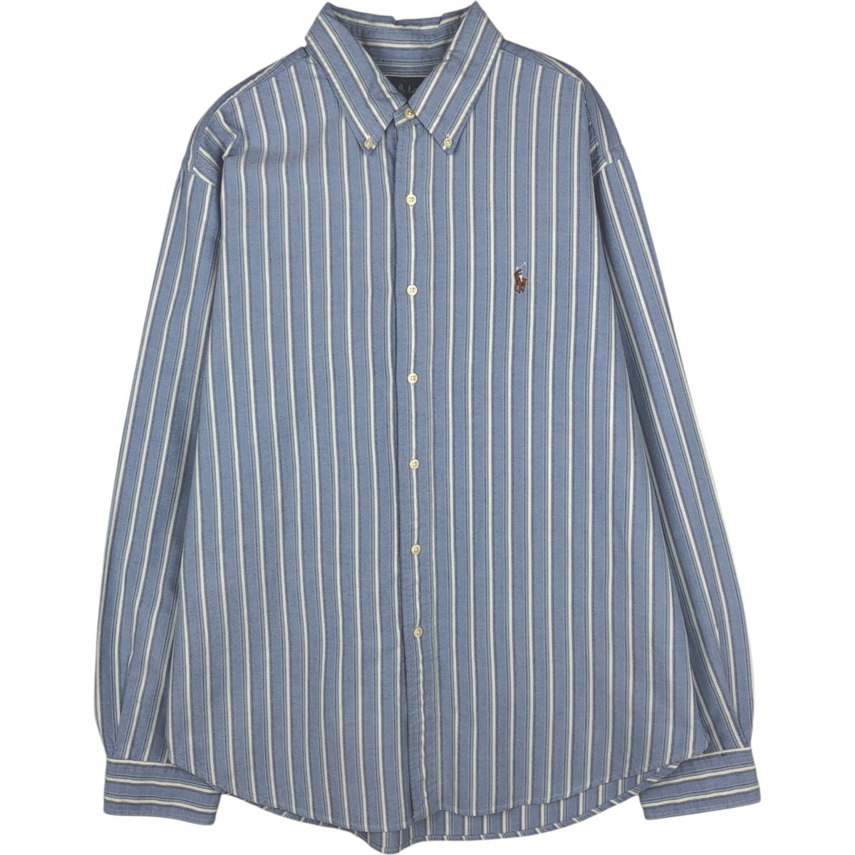 古着 ラルフローレン Ralph Lauren CLASSIC FIT マルチストライプ 長袖 ボタンダウンストライプシャツ メンズXL相当/eaa629119