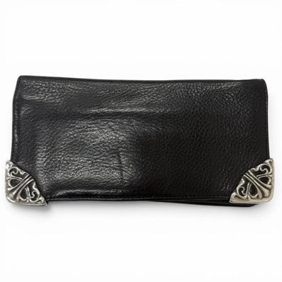 Chrome Hearts Single Fold Long Wallet Tips "Black"
